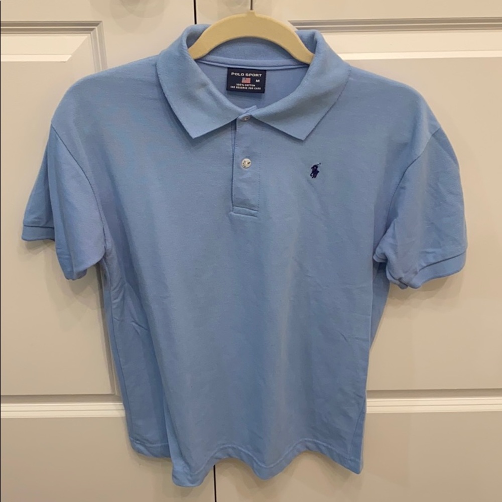 Men’s Polo Sports Blue Collared Shirt Size Medium